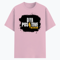 Cotton Stretch T-Shirt | Unisex Adult | 95% Cotton 5% Spandex Blend | 240 GSM, Breathable, Flexible | DTF Print Ready | Personalized | DTF | Bold Typography | Positivity | Self-expression | Everyday | Positive | Positive Vibes - front - Light Baby Pink - mockup 1