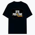 Cotton Stretch T-Shirt | Unisex Adult | 95% Cotton 5% Spandex Blend | 240 GSM, Breathable, Flexible | DTF Print Ready | Personalized | DTF | Bold Typography | Positivity | Self-expression | Everyday | Positive | Positive Vibes - front - Navy Blue - mockup 1