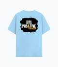 Cotton Stretch T-Shirt | Unisex Adult | 95% Cotton 5% Spandex Blend | 240 GSM, Breathable, Flexible | DTF Print Ready | Personalized | DTF | Bold Typography | Positivity | Self-expression | Everyday | Positive | Positive Vibes - back - Baby Blue - mockup 2