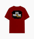 Cotton Stretch T-Shirt | Unisex Adult | 95% Cotton 5% Spandex Blend | 240 GSM, Breathable, Flexible | DTF Print Ready | Personalized | DTF | Bold Typography | Positivity | Self-expression | Everyday | Positive | Positive Vibes - back - Red - mockup 2