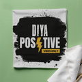 Cloth Napkin | Kitchen & Dining Accessory | 100% Polyester | Durable, Soft, Hemmed Edges | Unisex | Personalized | Bold Typography | Positivity | Self-expression | Everyday | Positive | Positive Vibes - front - White - mockup 1