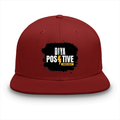 Classic Snapback Cap | Adjustable One-Size | Heavy Cotton DTG Printed | Flat Brim Structured | Unisex Adults | Personalized | DTG | Bold Typography | Positivity | Self-expression | Everyday | Positive | Positive Vibes - front - Red - mockup 1