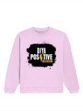 Oversized Sweatshirt | Roomy Relaxed Fit | 400 GSM Cotton Blend | Pre-Shrunk Drop Shoulder | Unisex Adult | Personalized | DTG | Bold Typography | Positivity | Self-expression | Everyday | Positive | Positive Vibes - front - Light Baby Pink - mockup 1