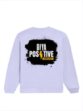 Oversized Sweatshirt | Roomy Relaxed Fit | 400 GSM Cotton Blend | Pre-Shrunk Drop Shoulder | Unisex Adult | Personalized | DTG | Bold Typography | Positivity | Self-expression | Everyday | Positive | Positive Vibes - back - Lavender - mockup 2
