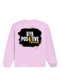 Oversized Sweatshirt | Roomy Relaxed Fit | 400 GSM Cotton Blend | Pre-Shrunk Drop Shoulder | Unisex Adult | Personalized | DTG | Bold Typography | Positivity | Self-expression | Everyday | Positive | Positive Vibes - back - Light Baby Pink - mockup 2