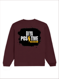 Oversized Sweatshirt | Roomy Relaxed Fit | 400 GSM Cotton Blend | Pre-Shrunk Drop Shoulder | Unisex Adult | Personalized | DTG | Bold Typography | Positivity | Self-expression | Everyday | Positive | Positive Vibes - back - Maroon - mockup 2