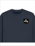 Oversized Sweatshirt | Roomy Relaxed Fit | 400 GSM Cotton Blend | Pre-Shrunk Drop Shoulder | Unisex Adult | Personalized | DTG | Bold Typography | Positivity | Self-expression | Everyday | Positive | Positive Vibes - left pocket - Navy Blue - mockup 3