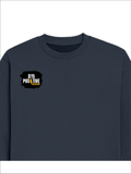 Oversized Sweatshirt | Roomy Relaxed Fit | 400 GSM Cotton Blend | Pre-Shrunk Drop Shoulder | Unisex Adult | Personalized | DTG | Bold Typography | Positivity | Self-expression | Everyday | Positive | Positive Vibes - right pocket - Navy Blue - mockup 4