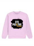 Oversized Sweatshirt | Roomy Relaxed Fit | 400 GSM Cotton Blend | Pre-Shrunk Drop Shoulder | Unisex Adult | Personalized | DTF | Bold Typography | Positivity | Self-expression | Everyday | Positive | Positive Vibes - front - Light Baby Pink - mockup 1