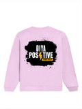 Oversized Sweatshirt | Roomy Relaxed Fit | 400 GSM Cotton Blend | Pre-Shrunk Drop Shoulder | Unisex Adult | Personalized | DTF | Bold Typography | Positivity | Self-expression | Everyday | Positive | Positive Vibes - back - Light Baby Pink - mockup 2