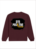 Oversized Sweatshirt | Roomy Relaxed Fit | 400 GSM Cotton Blend | Pre-Shrunk Drop Shoulder | Unisex Adult | Personalized | DTF | Bold Typography | Positivity | Self-expression | Everyday | Positive | Positive Vibes - back - Maroon - mockup 2