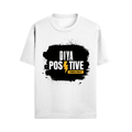 Male Standard Crew T-Shirt | Regular Fit | 100% Cotton DTF Print | Soft, Durable | Men | Personalized | DTF | Bold Typography | Positivity | Self-expression | Everyday | Positive | Positive Vibes - front - White - mockup 1