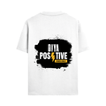 Male Standard Crew T-Shirt | Regular Fit | 100% Cotton DTF Print | Soft, Durable | Men | Personalized | DTF | Bold Typography | Positivity | Self-expression | Everyday | Positive | Positive Vibes - back - White - mockup 2