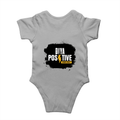Rompers | Regular Fit Baby & Toddler | Bio-Washed Cotton | Double Stitched, Pre-Shrunk | Unisex | Personalized | DTG | Bold Typography | Positivity | Self-expression | Everyday | Positive | Positive Vibes - back - Grey Melange - mockup 2