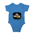 Baby Romper | 0-12 Months Regular Fit | 180 GSM Bio-Washed Cotton Blend | Double Stitched, Pre-Shrunk | Unisex | Personalized | DTF | Bold Typography | Positivity | Self-expression | Everyday | Positive | Positive Vibes - front - Orchid Blue - mockup 1