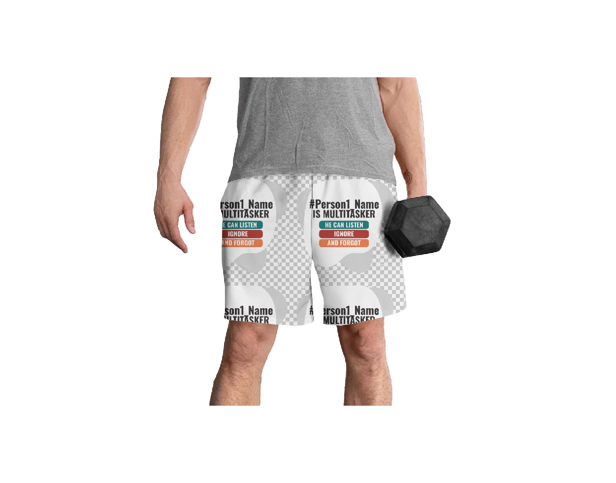 Personalized Humorous AOP Shorts Embroidery for Friend - Everyday Gift