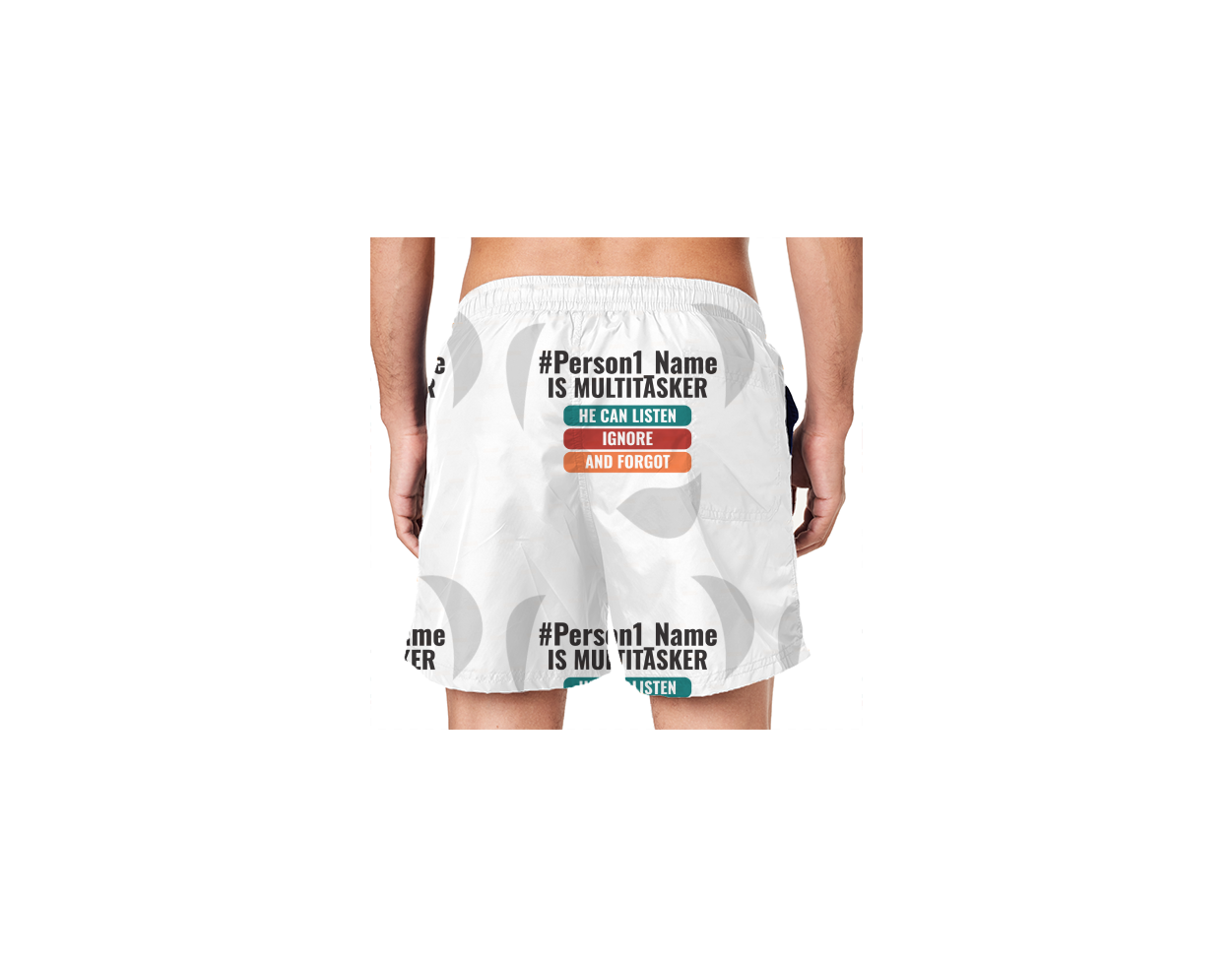 Personalized Humorous AOP Shorts Embroidery for Friend - Everyday Gift
