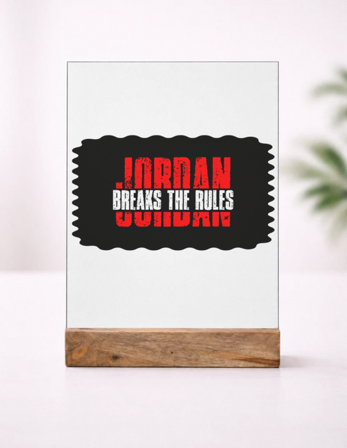 Acrylic Photo Frame | 5x7 Tabletop Display | UV Printed Acrylic & Wood Stand | Personalized Gift & Home Decor | Personalized | Bold | Rebellion | Individuality | Everyday | Empowering - front_1 - mockup 2