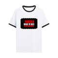 Ringer T-shirt | Unisex | DTG Print | Contrast Trim | Men's, Women's | Personalized | DTG | Bold | Rebellion | Individuality | Everyday | Empowering - front - Black White - mockup 1
