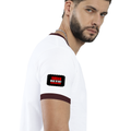 Ringer T-shirt | Unisex | DTG Print | Contrast Trim | Men's, Women's | Personalized | DTG | Bold | Rebellion | Individuality | Everyday | Empowering - right sleeve - Maroon off white - mockup 6