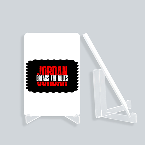 Acrylic Display Stand | 4x6 Inch | Clear Acrylic | UV Printed Tabletop | Customizable | Unisex | Personalized | Bold | Rebellion | Individuality | Everyday | Empowering - front_2 - White - mockup 2
