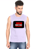 Men's Sleeveless T-Shirt | Regular Fit | 180 GSM Bio-Washed Cotton DTG | Pre-Shrunk, Double Stitched | For Gym & Casual Wear | Personalized | DTG | Bold | Rebellion | Individuality | Everyday | Empowering - front - Lavender - mockup 1