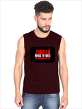 Men's Sleeveless T-Shirt | Regular Fit | 180 GSM Bio-Washed Cotton | Pre-Shrunk, Double Stitched | Men | Personalized | DTF | Bold | Rebellion | Individuality | Everyday | Empowering - front - Maroon - mockup 1