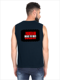 Men's Sleeveless T-Shirt | Regular Fit | 180 GSM Bio-Washed Cotton | Pre-Shrunk, Double Stitched | Men | Personalized | DTF | Bold | Rebellion | Individuality | Everyday | Empowering - back - Navy Blue - mockup 2