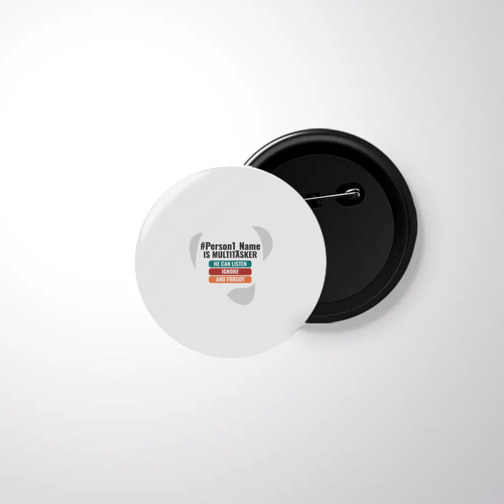 Personalized Humorous Accessory for Friend - Everyday Gift - Black Badge Printing Accessory 1901