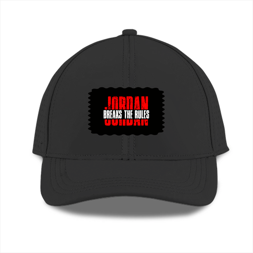 Sports Cap | Unisex | Polyester | Breathable, Adjustable Fit, DTG Printing | All Ages | Personalized | DTG | Bold | Rebellion | Individuality | Everyday | Empowering - front - Black - mockup 1