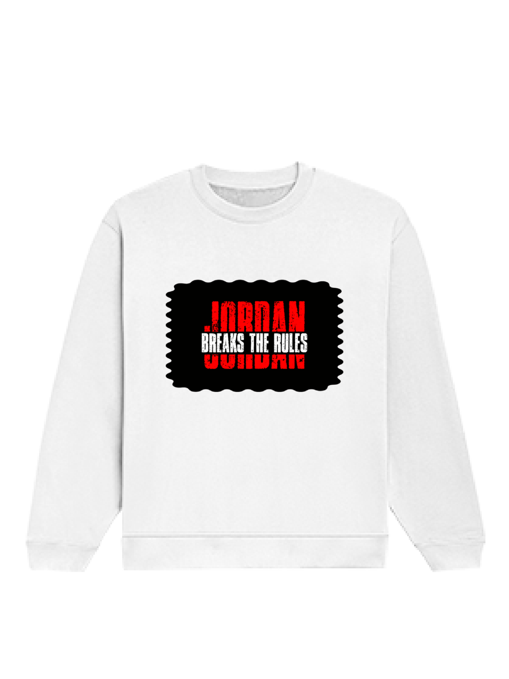 Oversized Sweatshirt | Roomy Relaxed Fit | 400 GSM Cotton Blend | Pre-Shrunk Drop Shoulder | Unisex Adult | Personalized | DTG | Bold | Rebellion | Individuality | Everyday | Empowering - front - White - mockup 1