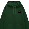 Oversized Hoodie | Unisex Relaxed Fit | 400 GSM Cotton Blend | DTG Printed | Drop Shoulder, Pre-Shrunk | Adults | Personalized | DTG | Bold | Rebellion | Individuality | Everyday | Empowering - left pocket - Bottle Green - mockup 3