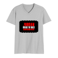Men's V-Neck T-Shirt | Regular Fit | 180 GSM Bio-Washed Cotton | DTG Print | Durable | Personalized | DTG | Bold | Rebellion | Individuality | Everyday | Empowering - front - Grey Melange - mockup 1