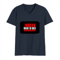 Men's V-Neck T-Shirt | Regular Fit | 180 GSM Bio-Washed Cotton | DTG Print | Durable | Personalized | DTG | Bold | Rebellion | Individuality | Everyday | Empowering - front - Navy Blue - mockup 1