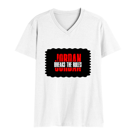 Men's V-Neck T-Shirt | Regular Fit | 180 GSM Bio-Washed Cotton | DTG Print | Durable | Personalized | DTG | Bold | Rebellion | Individuality | Everyday | Empowering - front - White - mockup 1