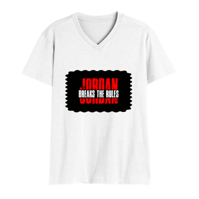Men's V-Neck T-Shirt | Regular Fit | 180 GSM Bio-Washed Cotton | DTG Print | Durable | Personalized | DTG | Bold | Rebellion | Individuality | Everyday | Empowering - front - White - mockup 1