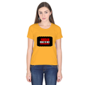 Women's Classic Crew T-Shirt | Regular Fit | 180 GSM Bio-Washed Cotton | DTF Print Ready | Double Stitched, Pre-Shrunk | Personalized | DTF | Bold | Rebellion | Individuality | Everyday | Empowering - front - Golden Yellow - mockup 1