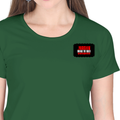 Women's Classic Crew T-Shirt | Regular Fit | 180 GSM Bio-Washed Cotton | DTF Print Ready | Double Stitched, Pre-Shrunk | Personalized | DTF | Bold | Rebellion | Individuality | Everyday | Empowering - left pocket - Bottle Green - mockup 3
