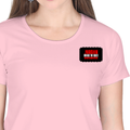 Women's Classic Crew T-Shirt | Regular Fit | 180 GSM Bio-Washed Cotton | DTF Print Ready | Double Stitched, Pre-Shrunk | Personalized | DTF | Bold | Rebellion | Individuality | Everyday | Empowering - left pocket - Light Baby Pink - mockup 3