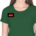 Women's Classic Crew T-Shirt | Regular Fit | 180 GSM Bio-Washed Cotton | DTF Print Ready | Double Stitched, Pre-Shrunk | Personalized | DTF | Bold | Rebellion | Individuality | Everyday | Empowering - right pocket - Bottle Green - mockup 4