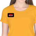 Women's Classic Crew T-Shirt | Regular Fit | 180 GSM Bio-Washed Cotton | DTF Print Ready | Double Stitched, Pre-Shrunk | Personalized | DTF | Bold | Rebellion | Individuality | Everyday | Empowering - right pocket - Golden Yellow - mockup 4
