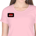 Women's Classic Crew T-Shirt | Regular Fit | 180 GSM Bio-Washed Cotton | DTF Print Ready | Double Stitched, Pre-Shrunk | Personalized | DTF | Bold | Rebellion | Individuality | Everyday | Empowering - right pocket - Light Baby Pink - mockup 4