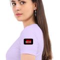 Women's Classic Crew T-Shirt | Regular Fit | 180 GSM Bio-Washed Cotton | DTF Print Ready | Double Stitched, Pre-Shrunk | Personalized | DTF | Bold | Rebellion | Individuality | Everyday | Empowering - left sleeve - Lavender - mockup 5