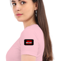 Women's Classic Crew T-Shirt | Regular Fit | 180 GSM Bio-Washed Cotton | DTF Print Ready | Double Stitched, Pre-Shrunk | Personalized | DTF | Bold | Rebellion | Individuality | Everyday | Empowering - left sleeve - Light Baby Pink - mockup 5