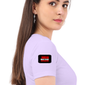Women's Classic Crew T-Shirt | Regular Fit | 180 GSM Bio-Washed Cotton | DTF Print Ready | Double Stitched, Pre-Shrunk | Personalized | DTF | Bold | Rebellion | Individuality | Everyday | Empowering - right sleeve - Lavender - mockup 6