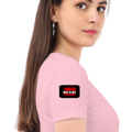 Women's Classic Crew T-Shirt | Regular Fit | 180 GSM Bio-Washed Cotton | DTF Print Ready | Double Stitched, Pre-Shrunk | Personalized | DTF | Bold | Rebellion | Individuality | Everyday | Empowering - right sleeve - Light Baby Pink - mockup 6