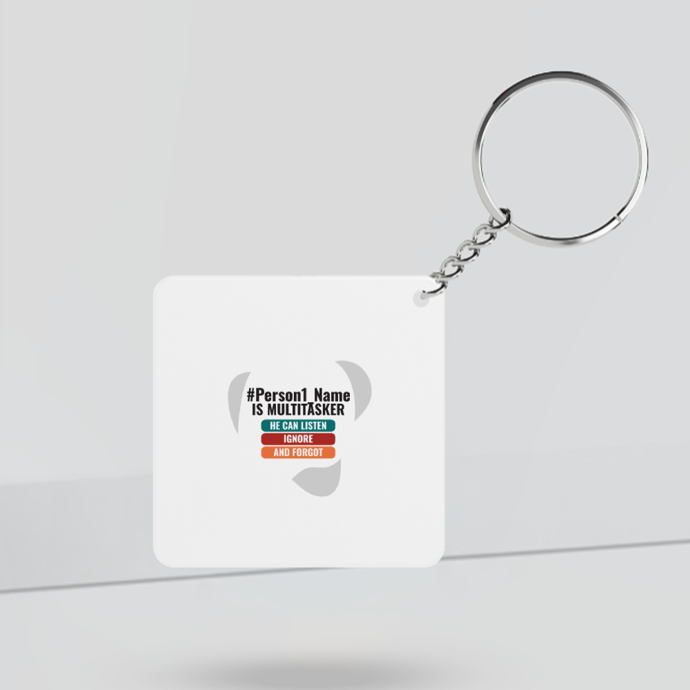 Personalized Humorous Keychain for Friend - Everyday Gift - Keychain Printing Square 1986