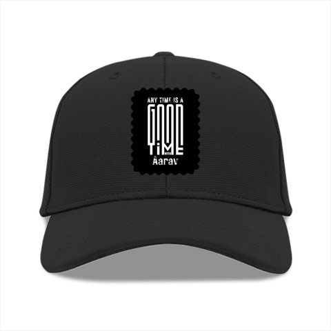 Baseball Ottoman Cap | Universal Fit Adjustable | Polyester Fabric | Structured, Lightweight, Breathable | Unisex Adults | Personalized | Embroidery | Modern | Positive Outlook | Everyday | Positive - front - Black - mockup 1