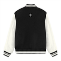 Varsity Jacket | Unisex Fit | 100% Cotton DTG | Ribbed Hems, Button Closure, Pockets | Unisex | Personalized | DTG | Modern | Positive Outlook | Everyday | Positive - back - Black - mockup 3
