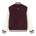Varsity Jacket | Unisex Fit | 100% Cotton DTG | Ribbed Hems, Button Closure, Pockets | Unisex | Personalized | DTG | Modern | Positive Outlook | Everyday | Positive - back - Maroon - mockup 3